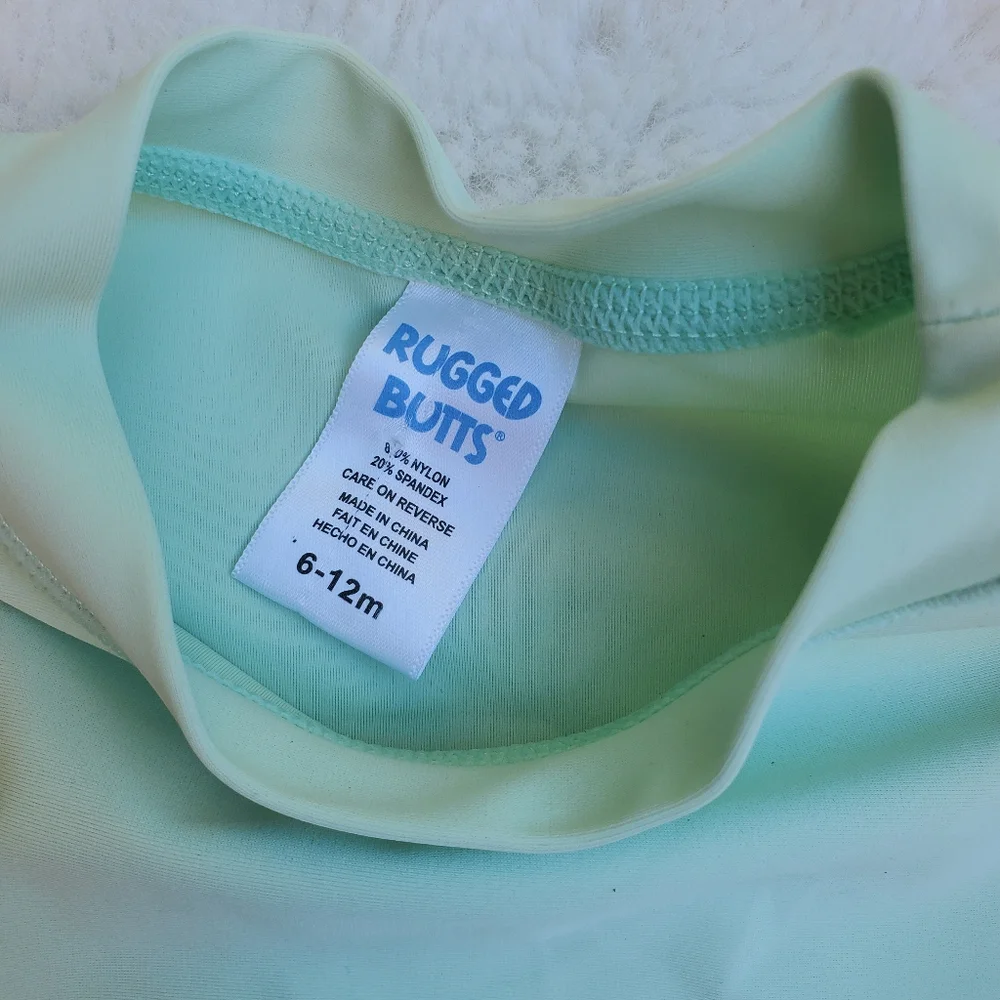 Green Rugget Butts Swim Top Sz 6-12m